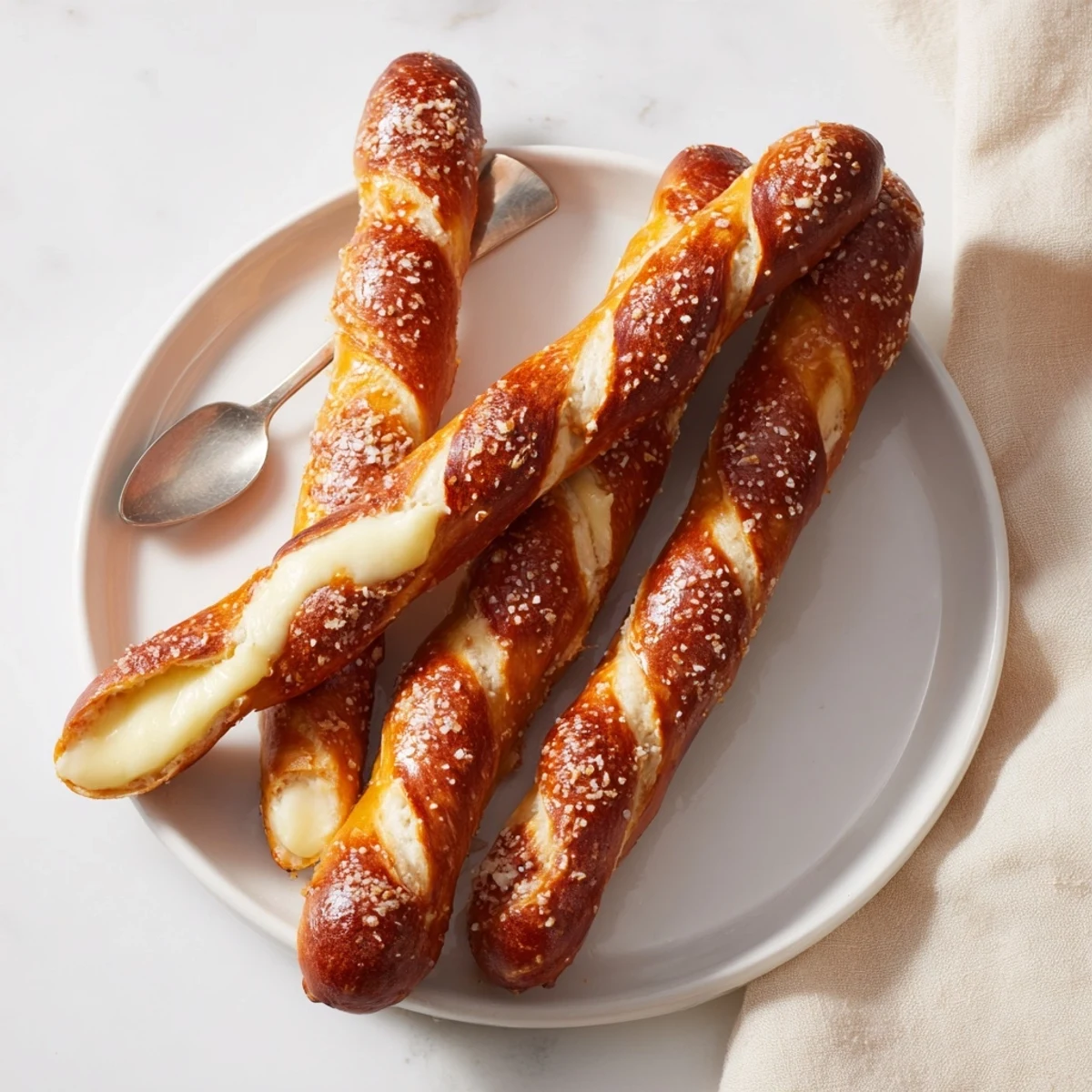 Sweet and cheesy Cream Soda Cheesy Pretzel Biscuit Sticks, perfect for game day snacks.