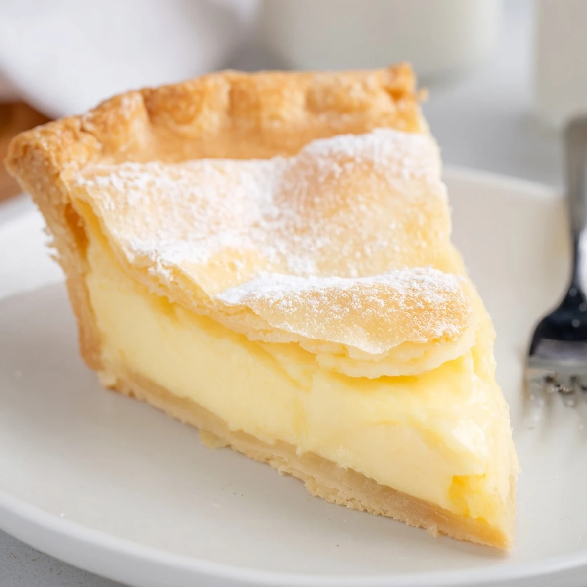 Creamy water pie with a golden crust, a nostalgic Great Depression treat.  