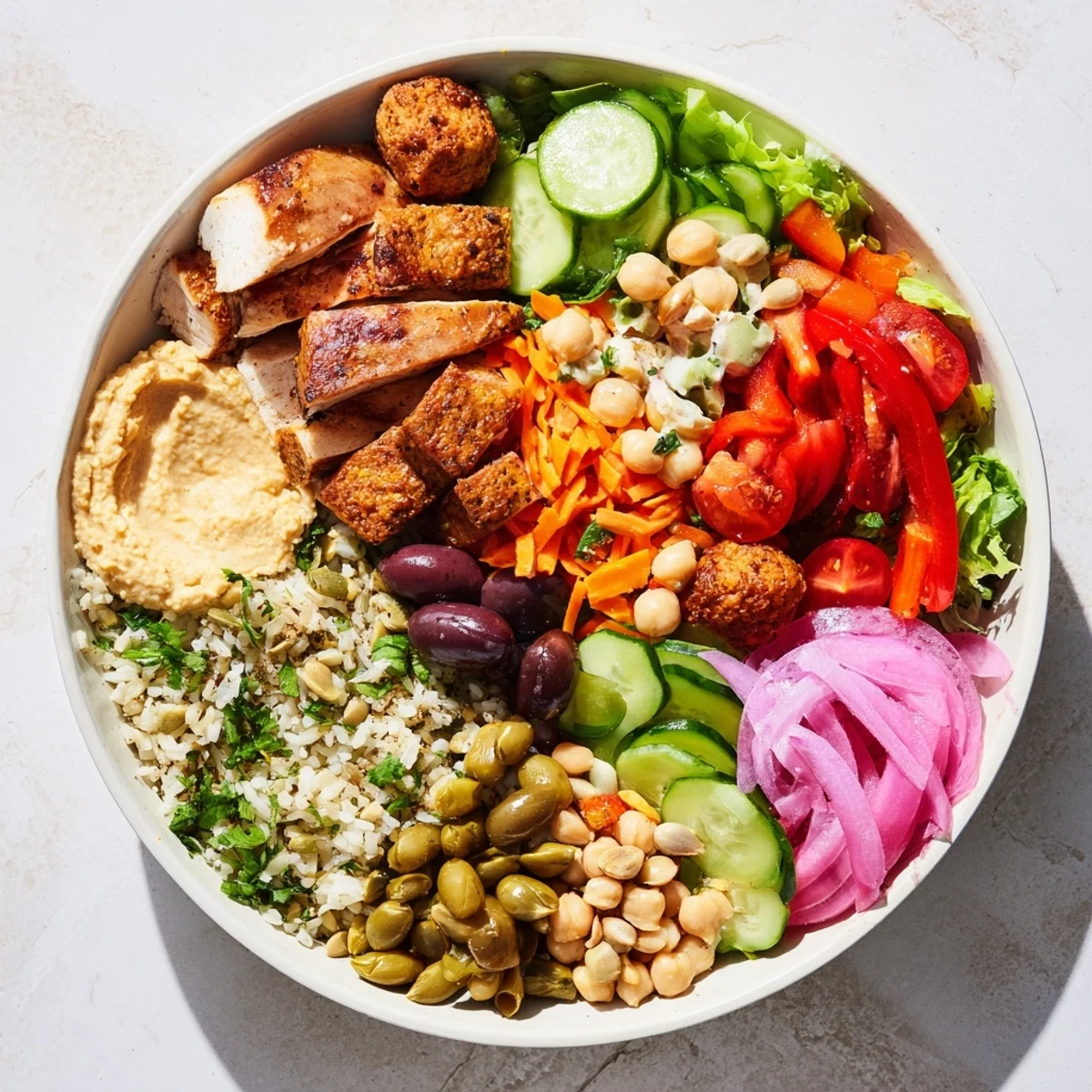 Guests joyfully assemble their personalized bowls with grilled chicken and vibrant veggies.  