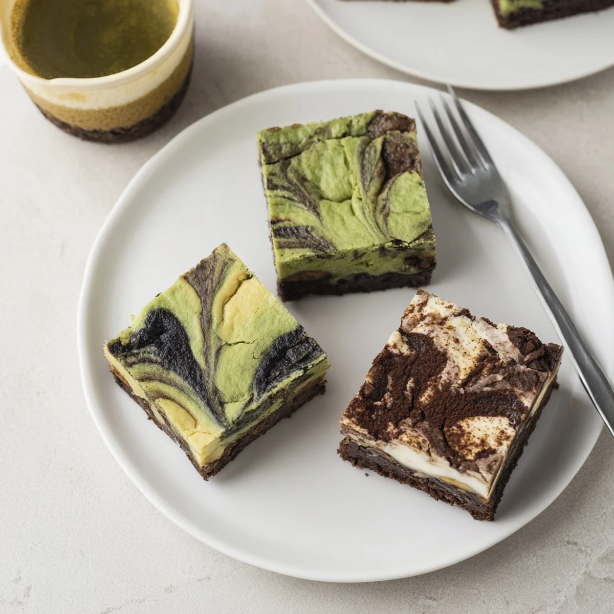 Delicious matcha-miso brownies topped with a lush chocolate glaze and green tea flavor.  