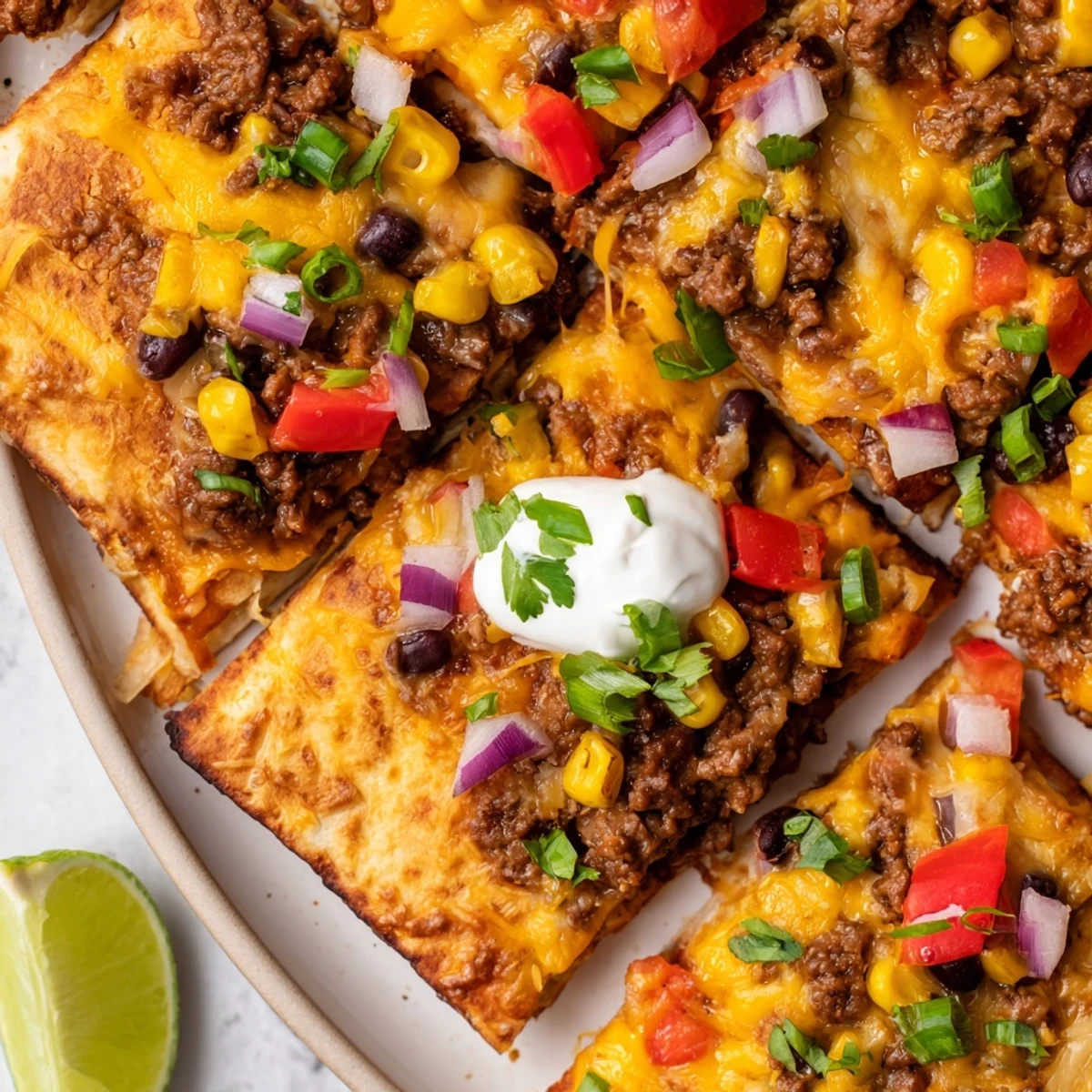 Crispy Sheet Pan Quesadillas with Beef, bursting with melted cheese and vibrant veggies.
