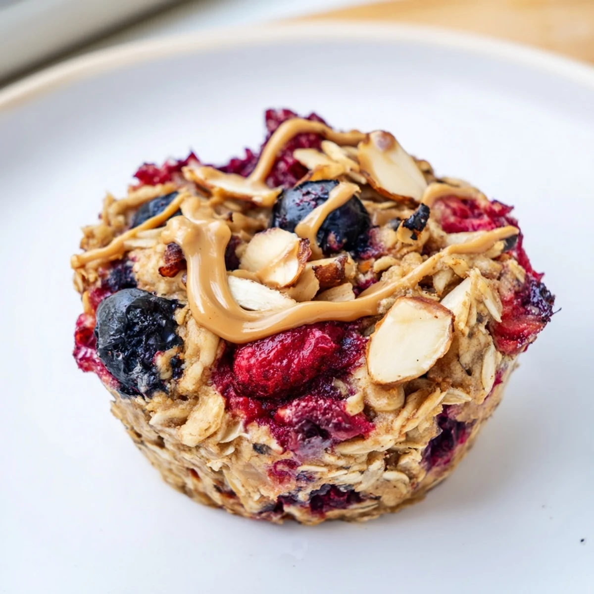 Golden-brown Baked Oatmeal Cups, studded with winter berries, are a delicious and easy breakfast option.
