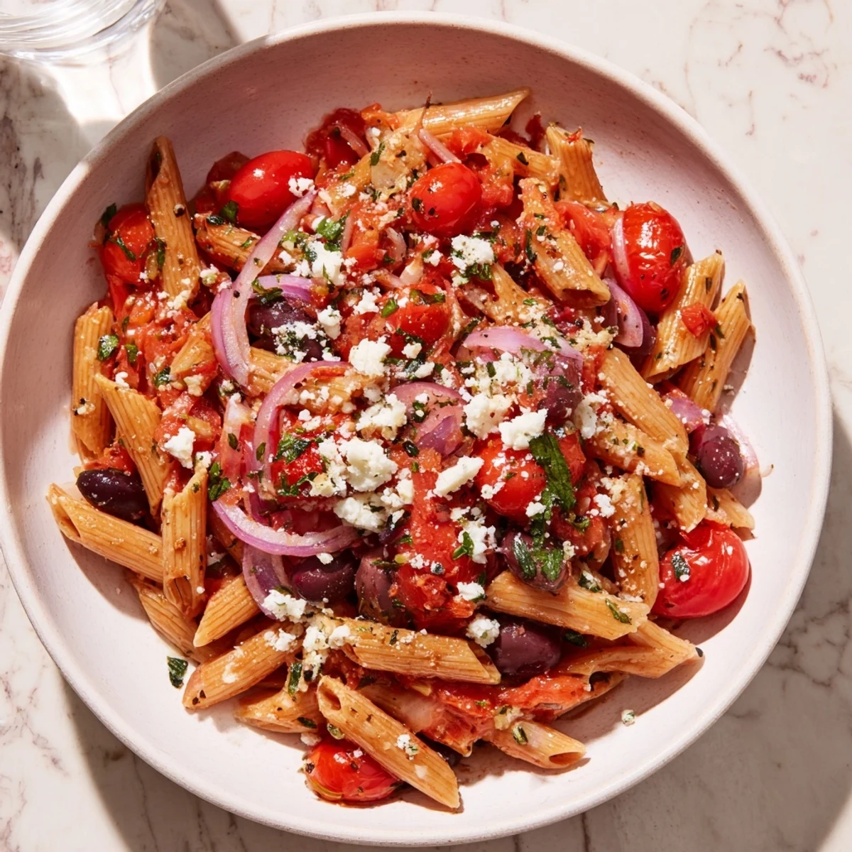 Baked Tomato Olive Oil Pasta