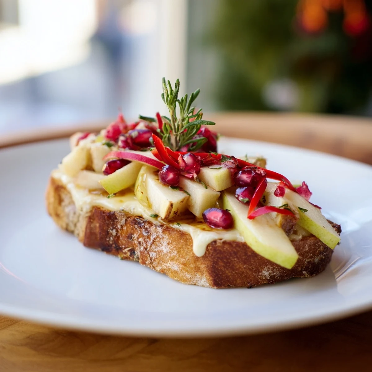 Golden-brown Brie, Apple & Honey Christmas Candle Grilled Cheese, oozing melted cheese and apple slices.