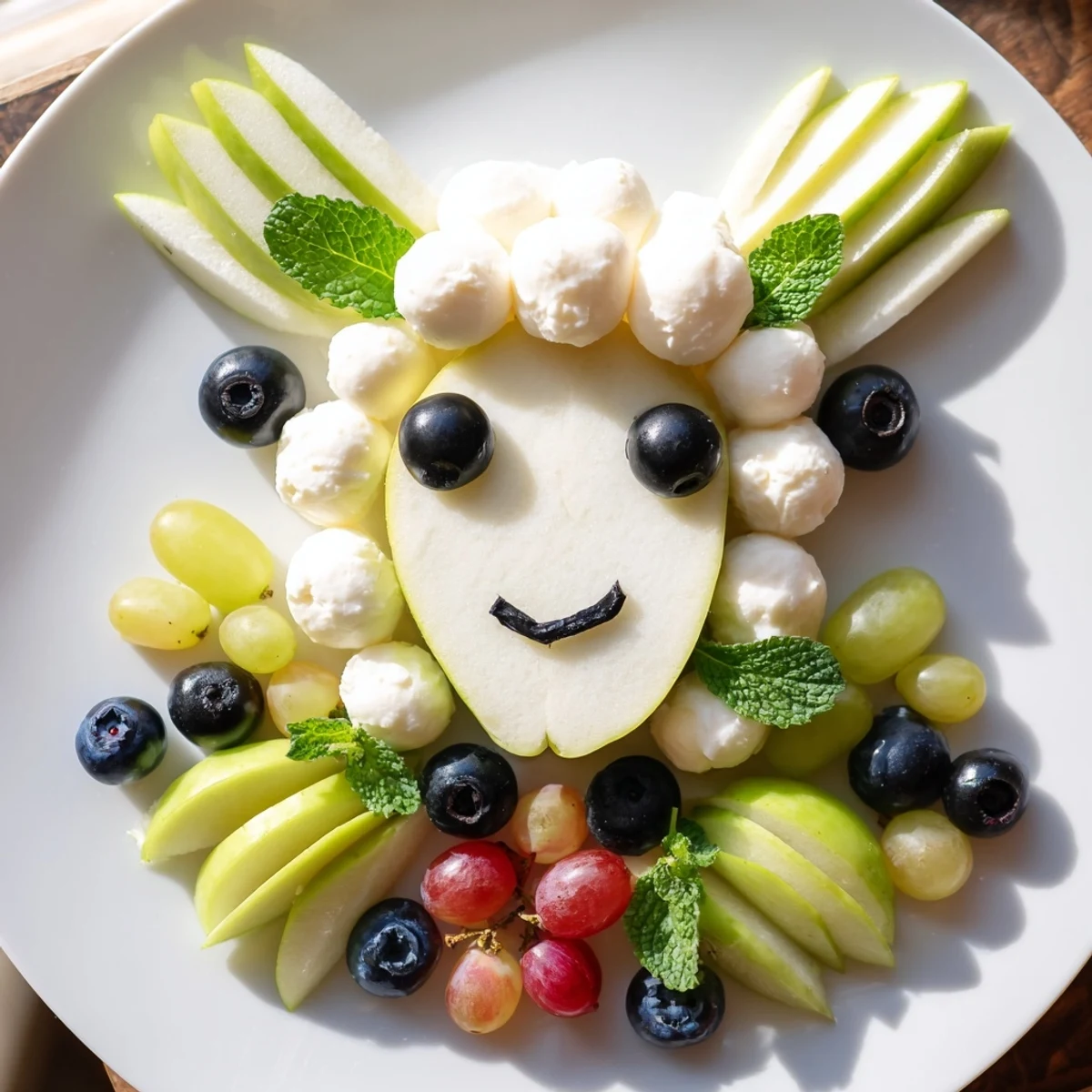 Enjoy this adorable Lamb Face Fruit and Cheese Platter, a festive, easy-to-make appetizer.