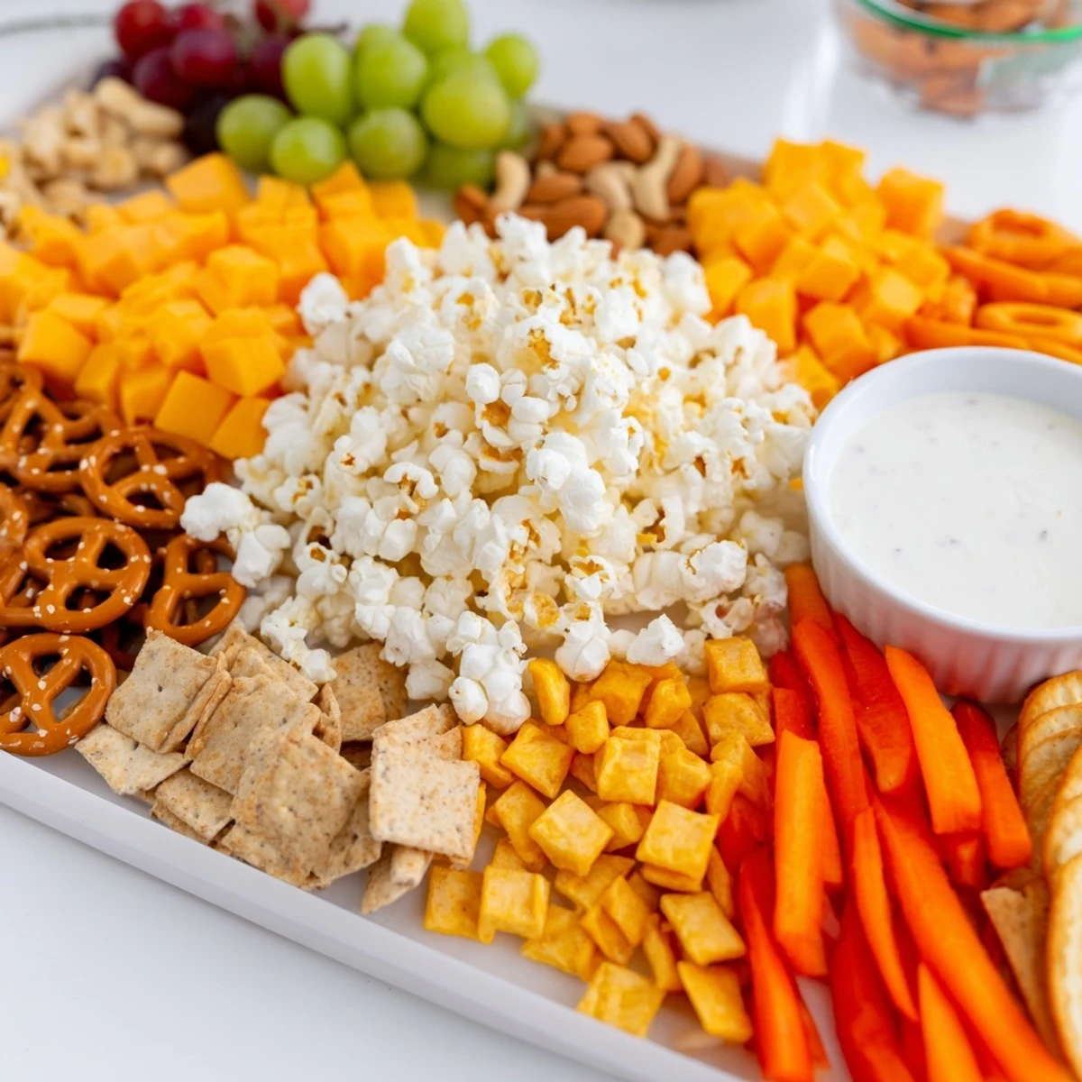 This Movie Night Munchie Board presents a delightful spread of treats, perfect for sharing and easy enjoyment.