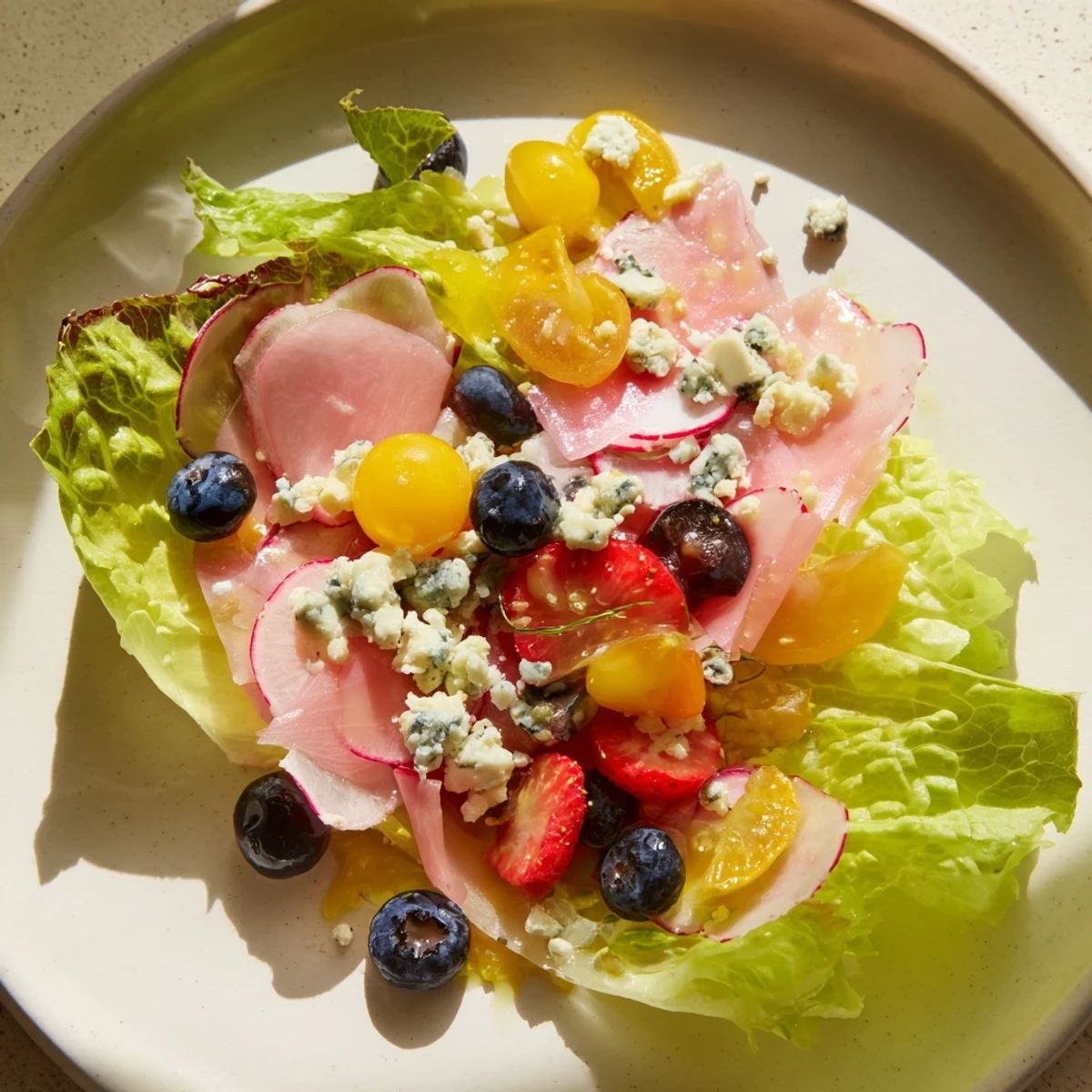 This beautiful Baby Shower Pastel Palette Salad is ready to celebrate with fresh, colorful ingredients.