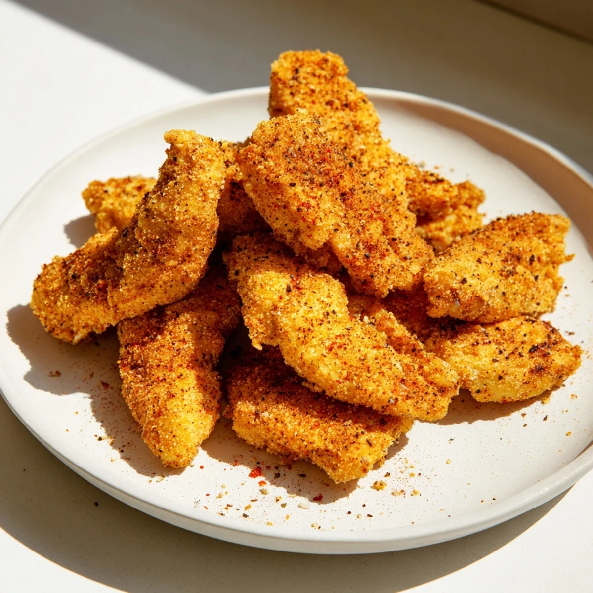 Golden, crispy buttermilk fried chicken tenders ready to be dipped and enjoyed!