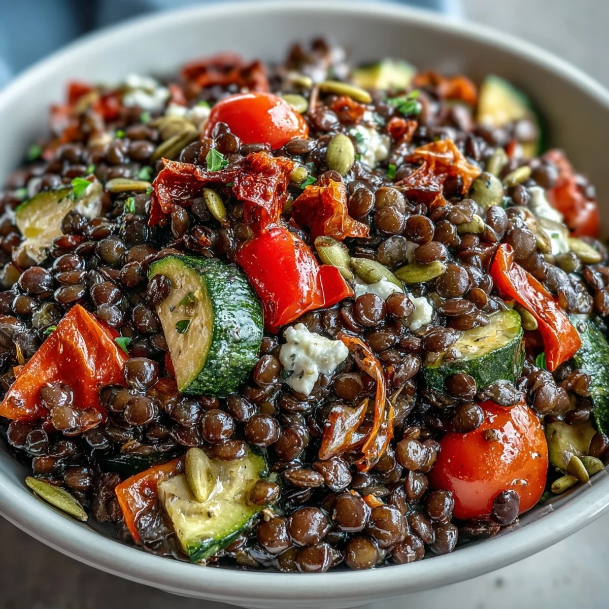 Black Lentil Salad features earthy Beluga lentils tossed with zesty lemon dressing and seeds.