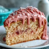 A moist and beautiful Bridal Shower Rosé Velvet Cake, ready for gifting.