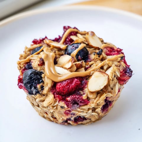 Golden-brown Baked Oatmeal Cups, studded with winter berries, are a delicious and easy breakfast option.