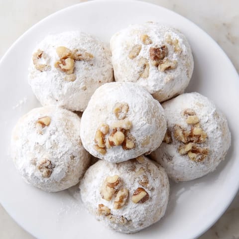 Warm Budget-Friendly Snowball Cookies fresh from the oven, with a delicate, buttery texture.