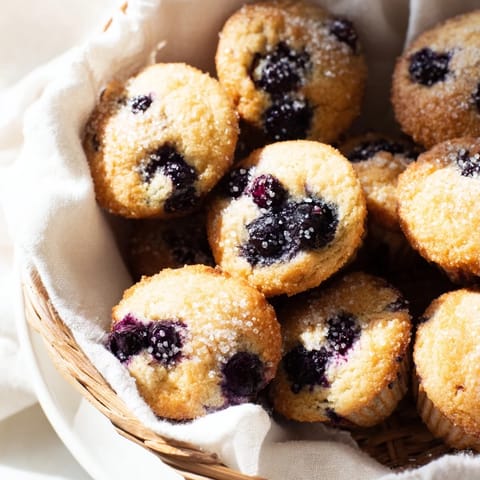 Mini Blueberry Muffins Basket