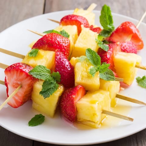 Fruit Skewers Pineapple Strawberries