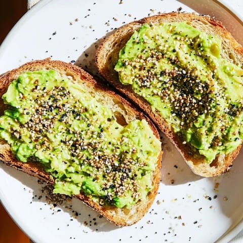 Crispy toasted bread topped with luscious avocado and everything bagel seasoning in this flavorful avocado toast.