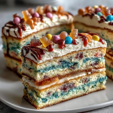 Festive Cinco de Mayo Piñata Cake with vibrant rainbow layers and candy surprise inside, perfect for celebrations.