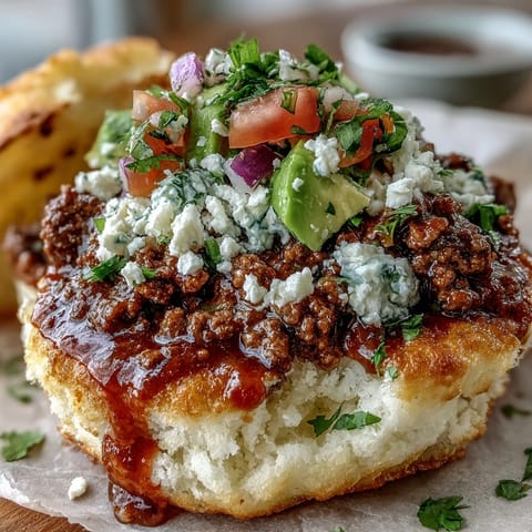 Fluffy cloud bread tacos bursting with seasoned taco meat and vibrant pico de gallo.