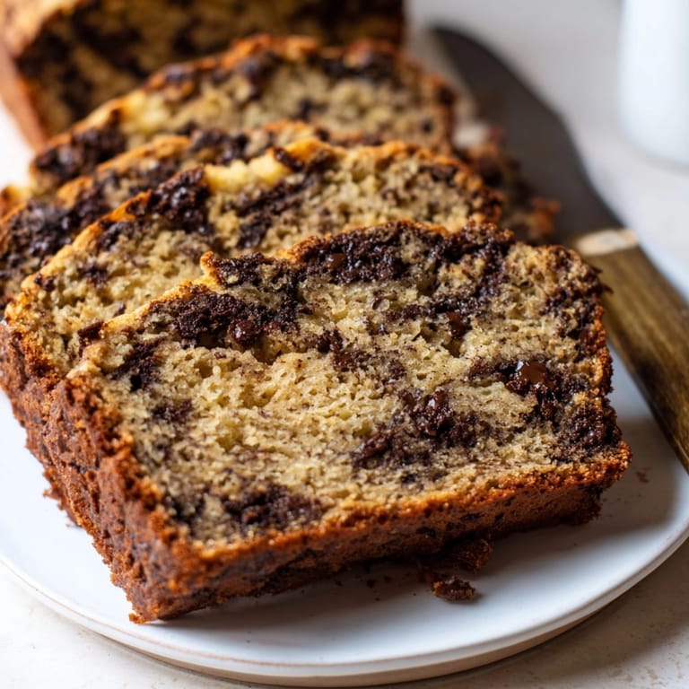 Easy Chocolate Chunk Banana Bread recipe: a comforting breakfast ready in under an hour.