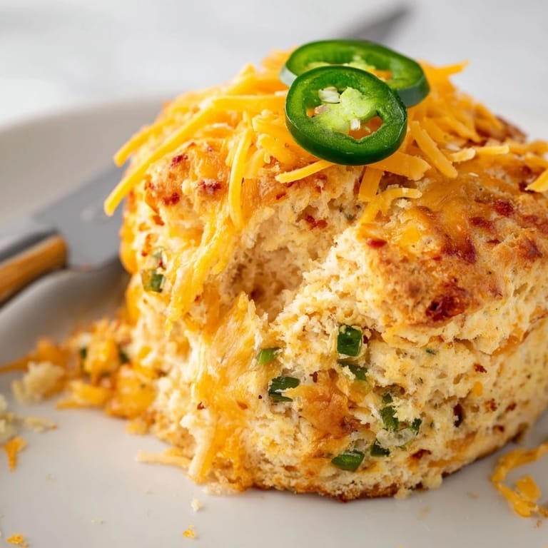 Savory Cheesy Jalapeño Chaos Cake Scones baked to golden perfection, ideal for snacking.  