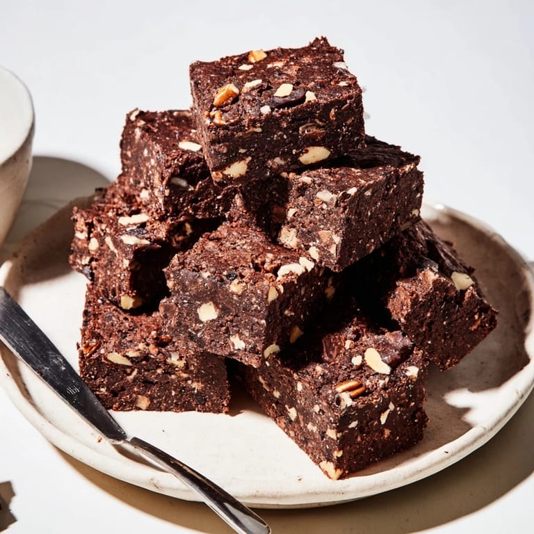 Decadent zero-waste brownies, perfect for dessert paired with vegan ice cream.