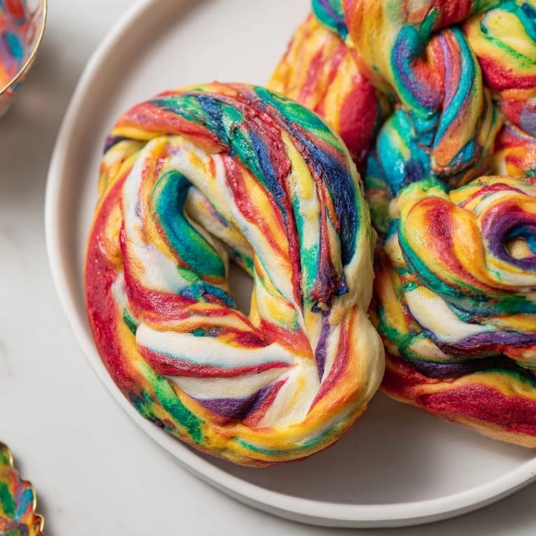 Colorful dollops of cloud bread, a fun and gluten-free snack for all ages.