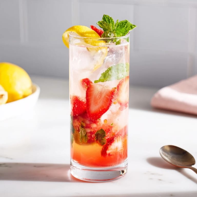 Cool and invigorating water-based mocktails garnished with mint and lemon wheels.