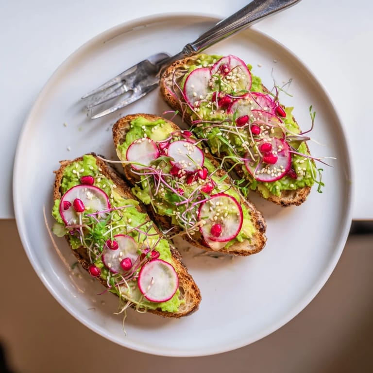 Bright & bold breakfast toasts featuring colorful toppings for a delicious morning treat.  