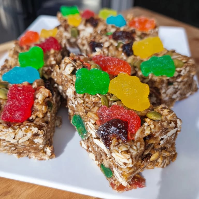 Homemade Gummies add vibrant sweetness to deliciously chewy DIY Snack Bars