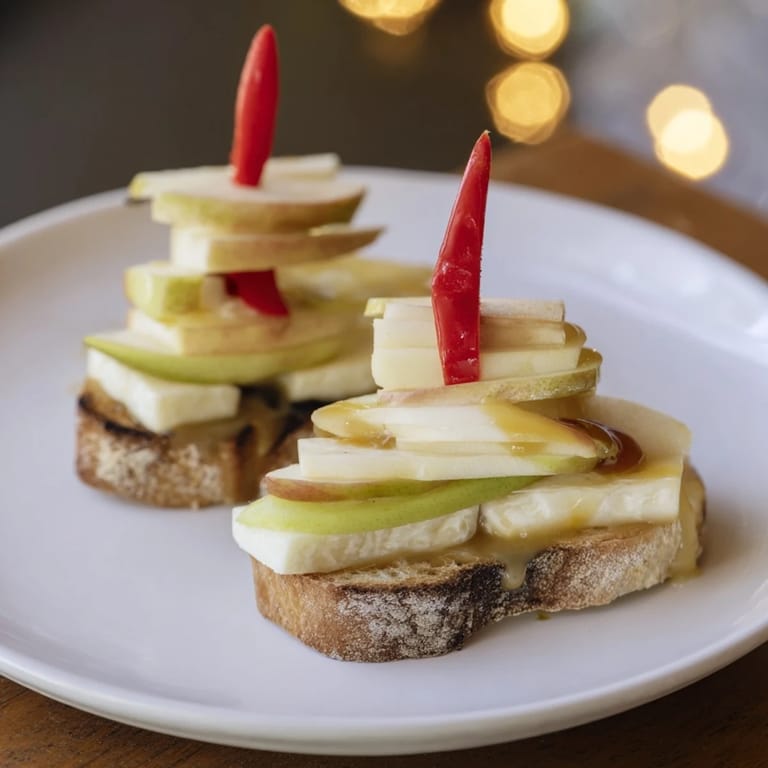 Warm and inviting: The delicious Brie, Apple & Honey Christmas Candle Grilled Cheese, drizzled with honey, is a holiday treat.