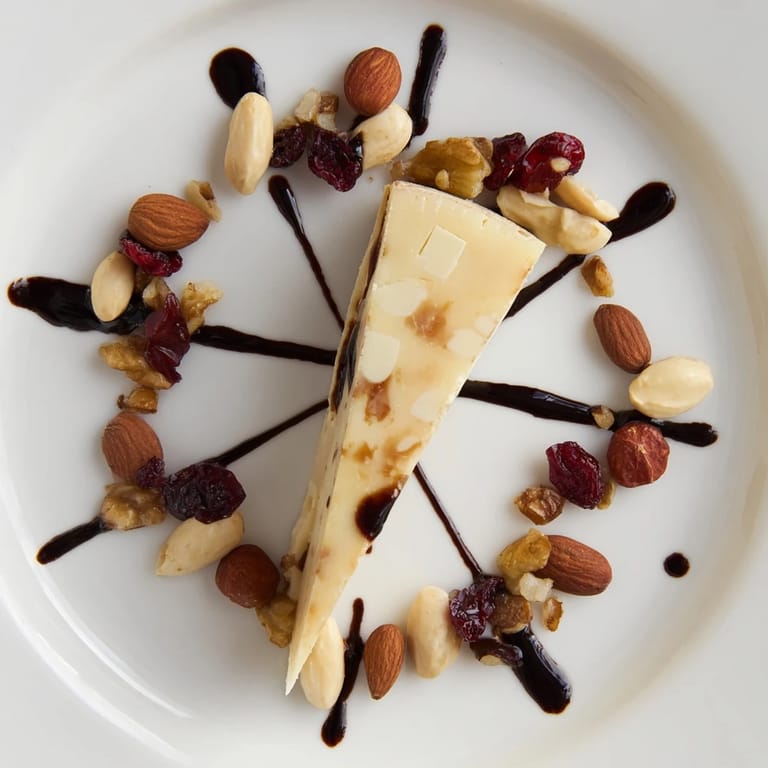 Imagine the "Sundial" recipe: hard cheese surrounded by nuts for a stunning cheese platter presentation.
