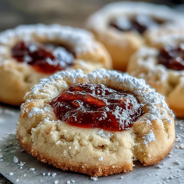 Warm Torticas de Guayaba cookies dusted with powdered sugar, perfect for a Cuban-inspired dessert platter.