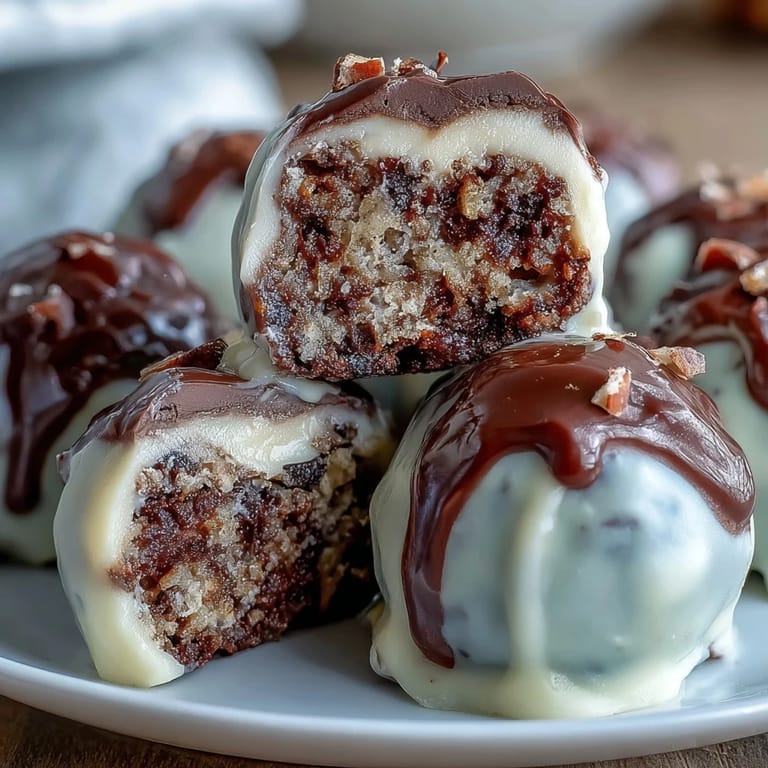 Delightful carrot cake truffles with cream cheese coating, crunchy walnuts, and festive sprinkles for a colorful dessert.  